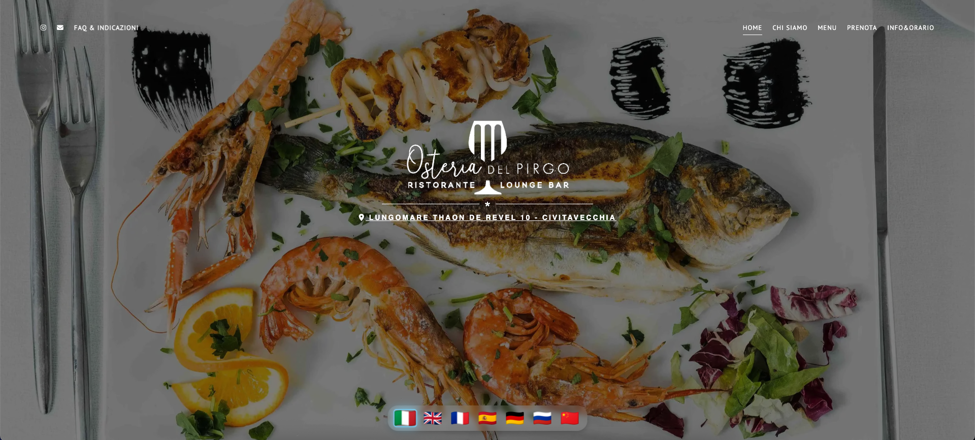 Schermata del sito Osteria Del Pirgo